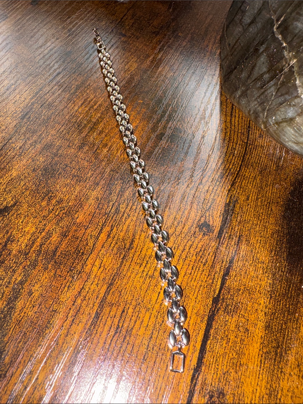 Chunky White Gold Plated Link Bracelet